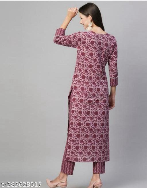 Newly designed printed cotton kurti set - Myshopic 
